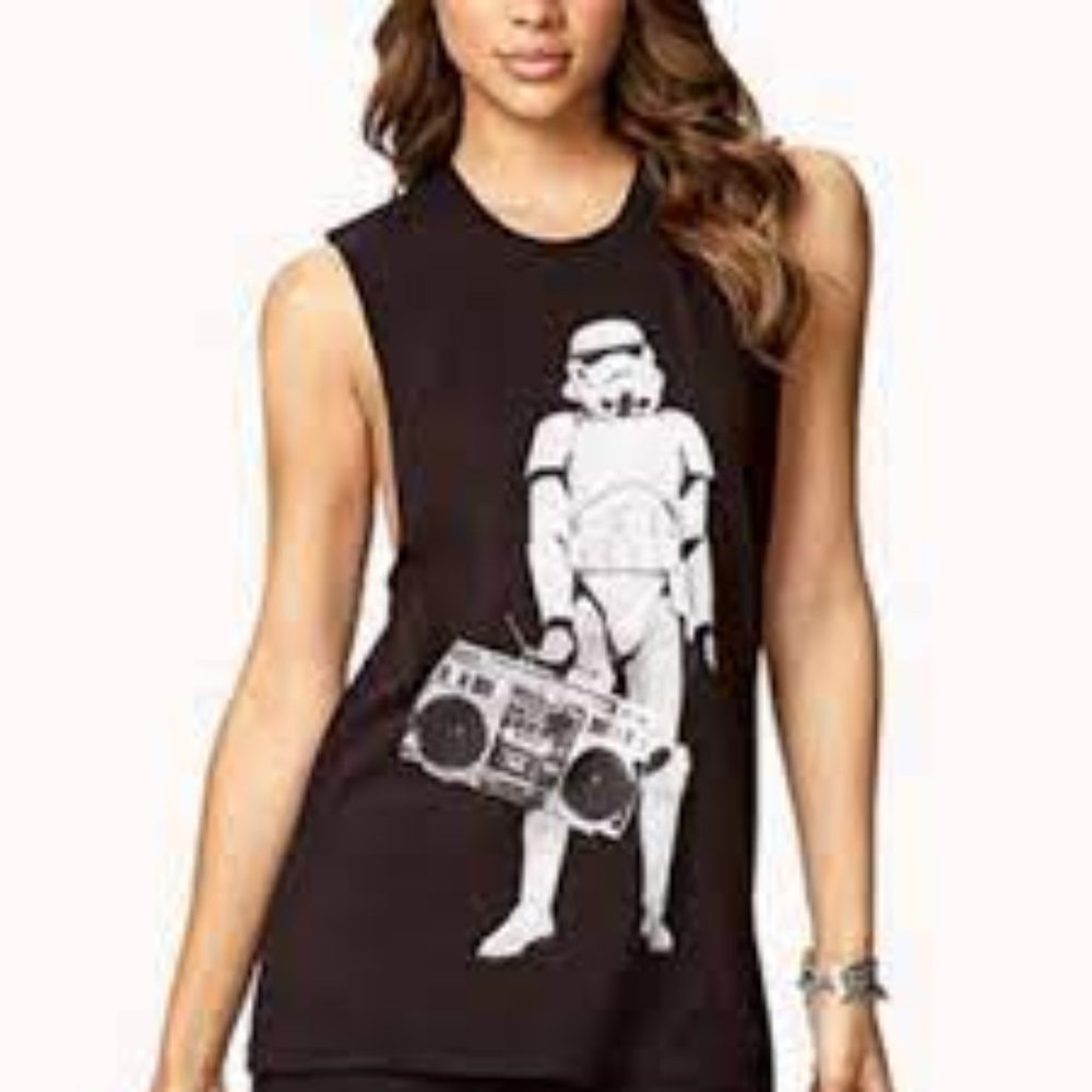 Stormtrooper boom box graphic tank